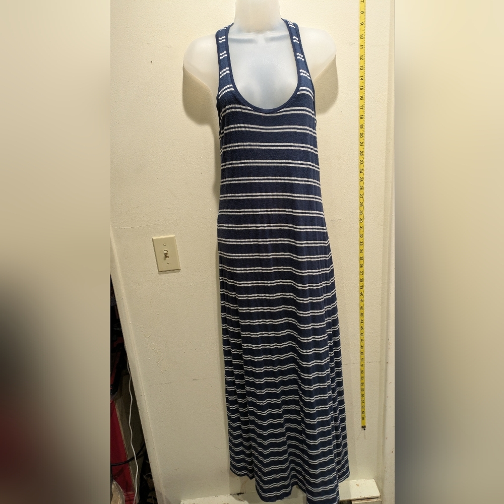 Splendid Navy and White Striped Maxi Dress Size XS